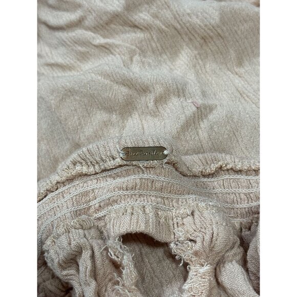 Free People Womens Dress M/L Light Pink Halter Maxi Tassel Tie Back Beachy Boho - Picture 8 of 9